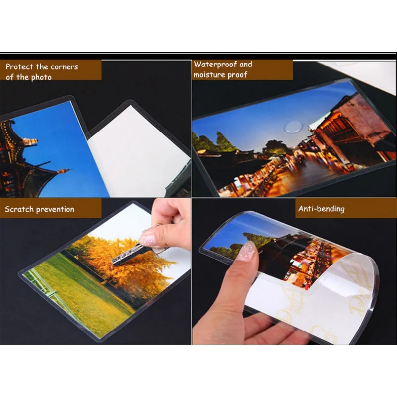 100pcs 160*110mm 50mic 6inch Laminating Film Laminating Pouch Sheets Great Protection for Photo Paper Files Card Picture