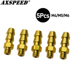 AXSPEED 5PCS RC Boat ottone rubinetto di raffreddamento ad acqua M4/M5/M6 filettatura nippli ad acqua ugelli carburante per parti di barche a benzina RC