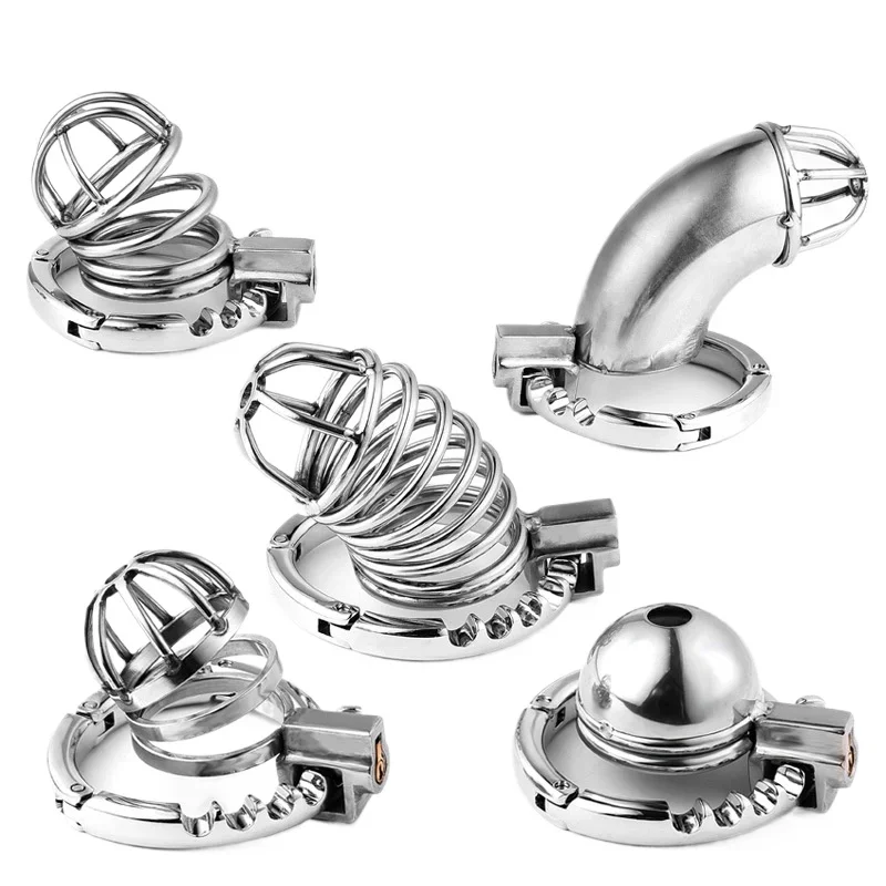 BDSM Stainless Steel Male Chastity Device Adjustable Size Ring CB Lock Penis Bondage Gear Chastity Cage Slave Training Sex Toys