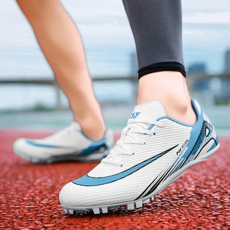 Men Field Shoes Track Spike Athletic Soft Professional Running Long Jump Sprint Light weight Non Slip Nails Race Racing Match