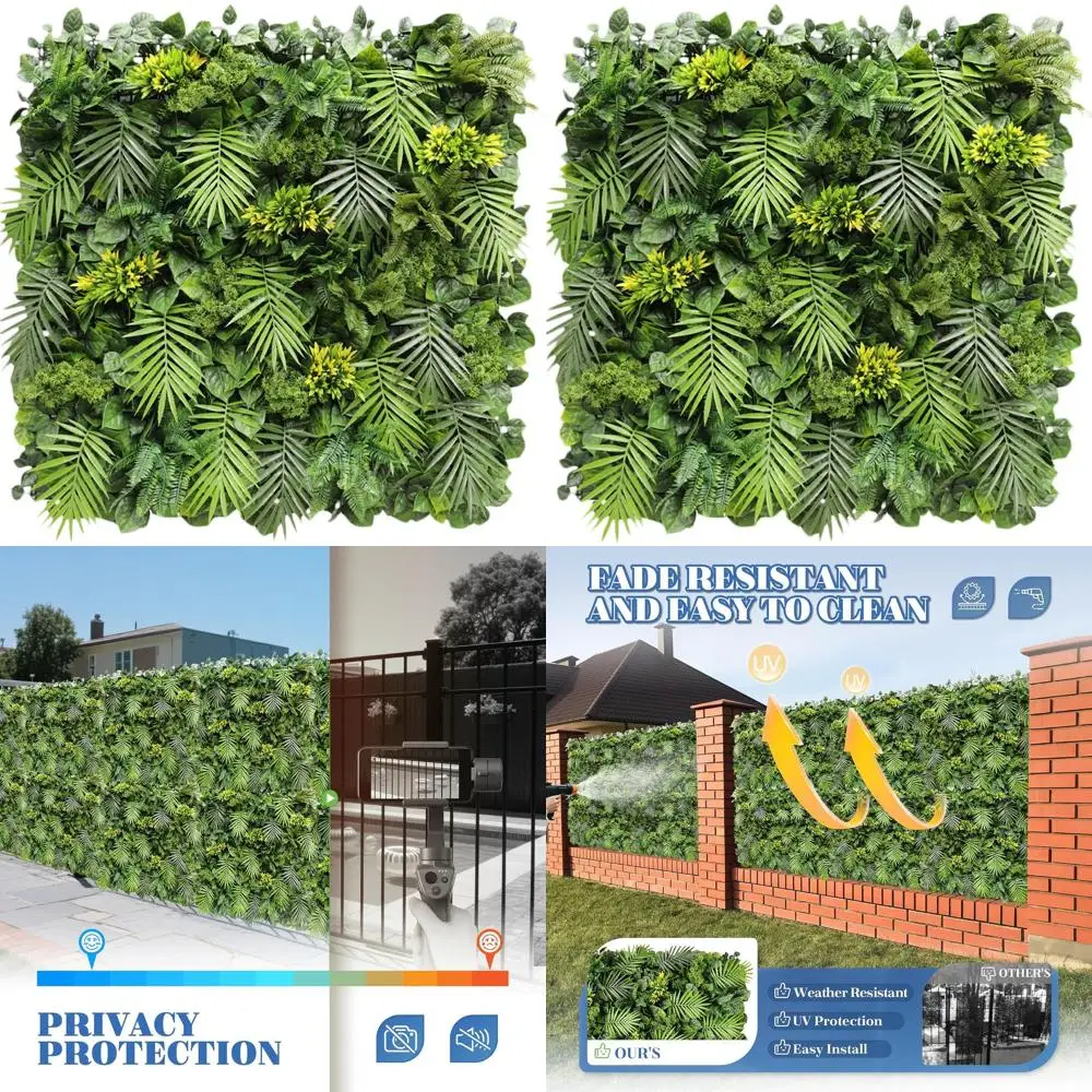 

Забор-экран для уединения 40x40 см с искусственными панелями из боксуса, 8 видов листьев, 2 штуки в упаковке, для использования в помещении или на улице