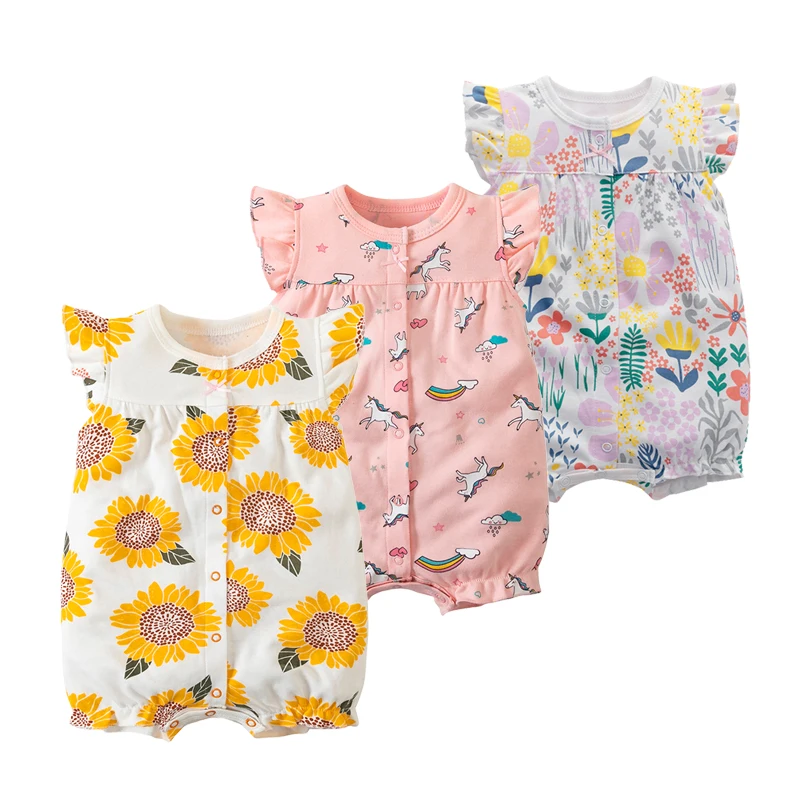 Bodysuit for Newborn Baby Romper Boys Girls Clothes Summer 100% Cotton Pure Baby Bodysuits Soft Short Sleeve Toddler Jumpsuit