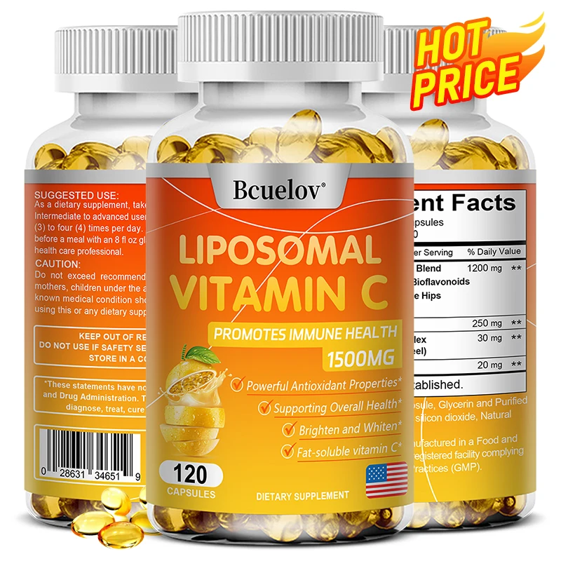 Liposomale Vitamin C-Kapseln starkes Antioxidans fördert die Kollagen produktion unterstützt die Haut gesundheit 1500mg