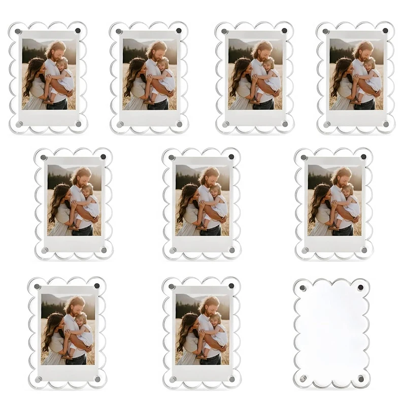Acrylic Fridge Magnetic Frame Double Sided Refrigerator Magnet Picture Frame Fridge Photo Frame Clear Display Home Decoration