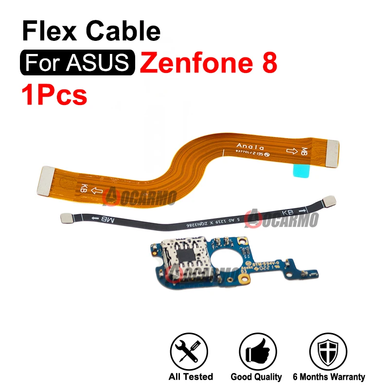 Гибкая замена порта зарядного устройства для Asus Zenfone 8, разъем для материнской платы, устройство чтения SIM-карт, гибкий кабель для материнской платы, включение и выключение громкости Гибкая замена порта зарядного устройства для Asus Zenfone 8, разъем для материнской платы, устройство чтения SIM-карт, гибкий кабель для материнской платы, включение и выключение громкости