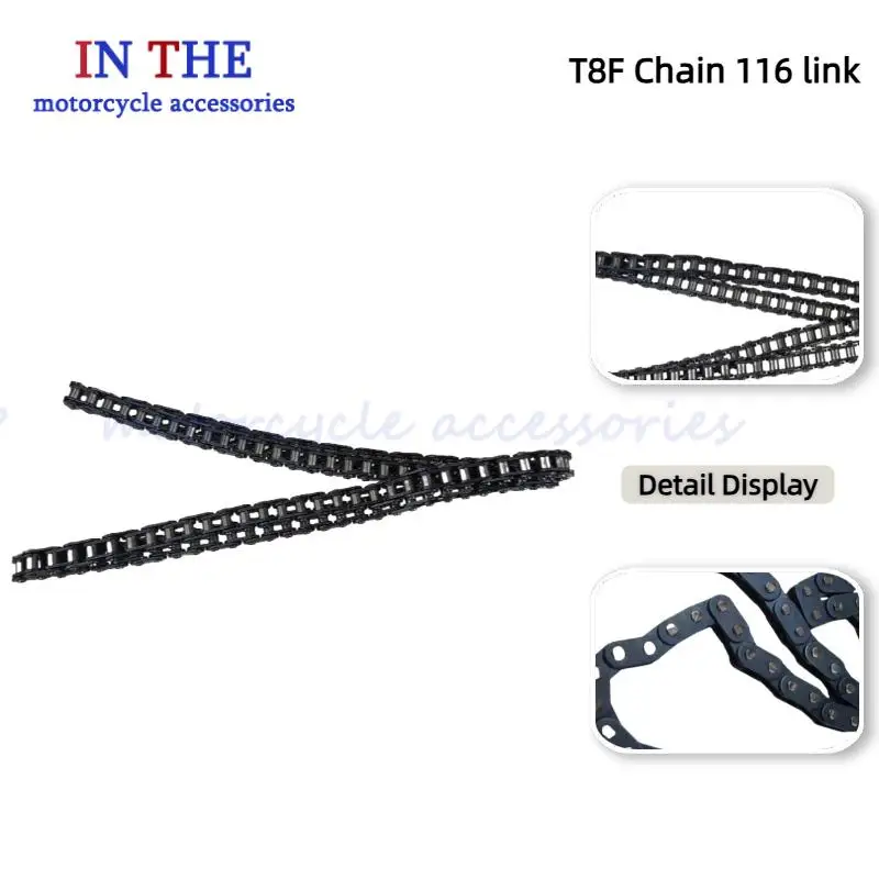 

T8F Chain 116 Links Chains Connecting Link For 2 Stroke Engine Accessories Mini Dirt Pit Bike