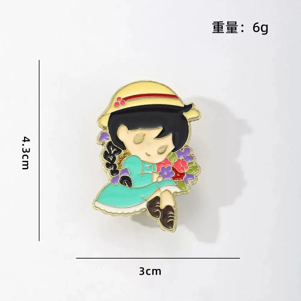 6-teiliges Set japanischer Märchenmädchen-Emaille-Anstecker, Fantasy-Anime-Charakter-Metallabzeichen, Dekor-Broschen für Rucksack & Jacke – Detail 9