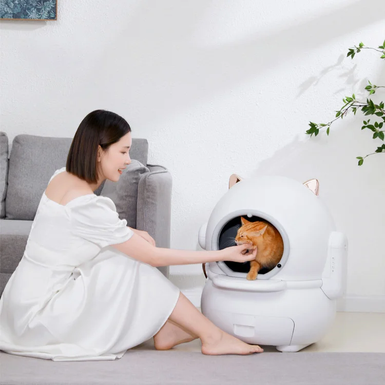 

Intelligent Electric Cat Bedpans Automatic Cleaning Cat Litter Box Splash-proof Semi-closed Cat Toilet Home Large Cat Sandbox