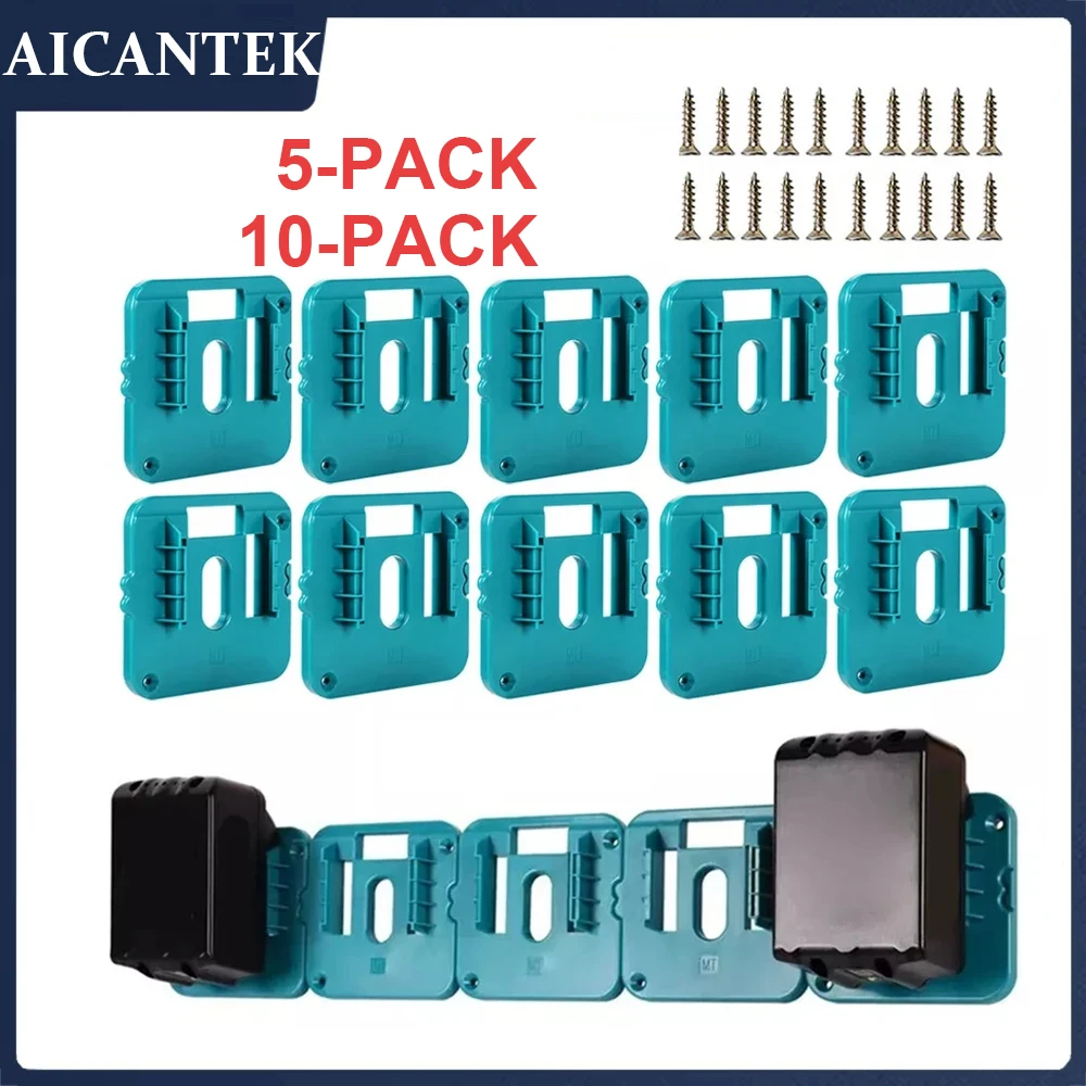 5PCS/10PCS Battery Holder Wall Mount for 18V Makita BL1860 BL1850 BL1840 BL1830,Battery Bracket for Battery Storage (No Battery)