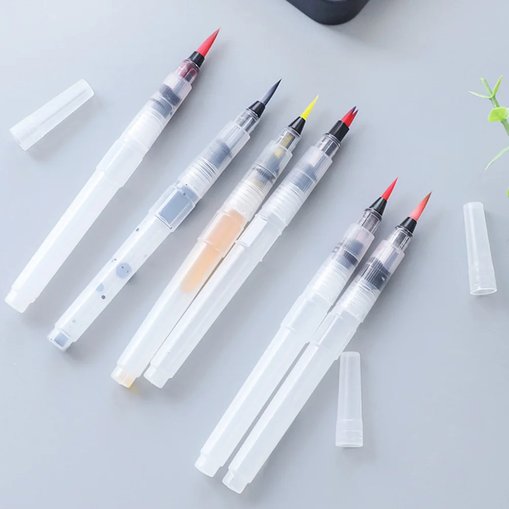 

4pcs Durable Watercolor Paint Brushes Set Sensitive Response Delicate Lines Control Ink Flow Squeeze Barrel Easy Fun Painting