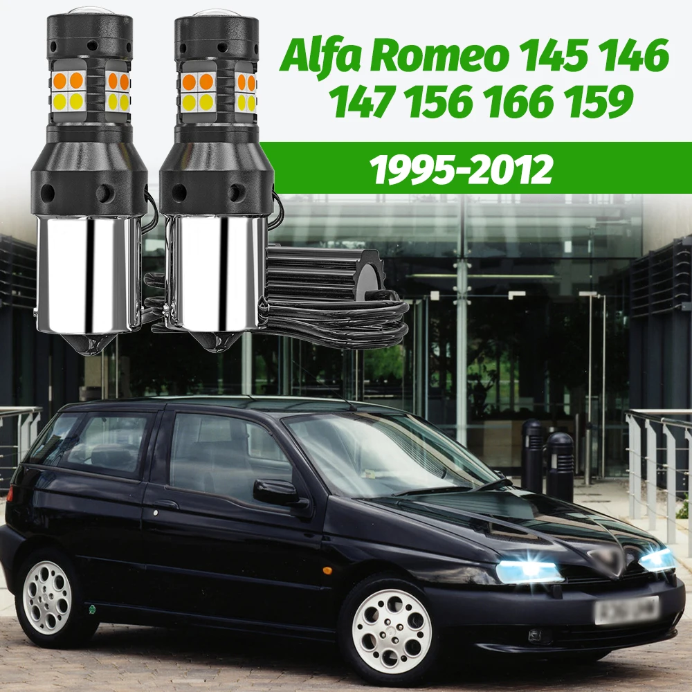 2 stücke Dual Modus Blinker + Tagfahrlicht Zubehör LED DRL Für Alfa Romeo 145 146 147 156 166 159 (1995-2012)