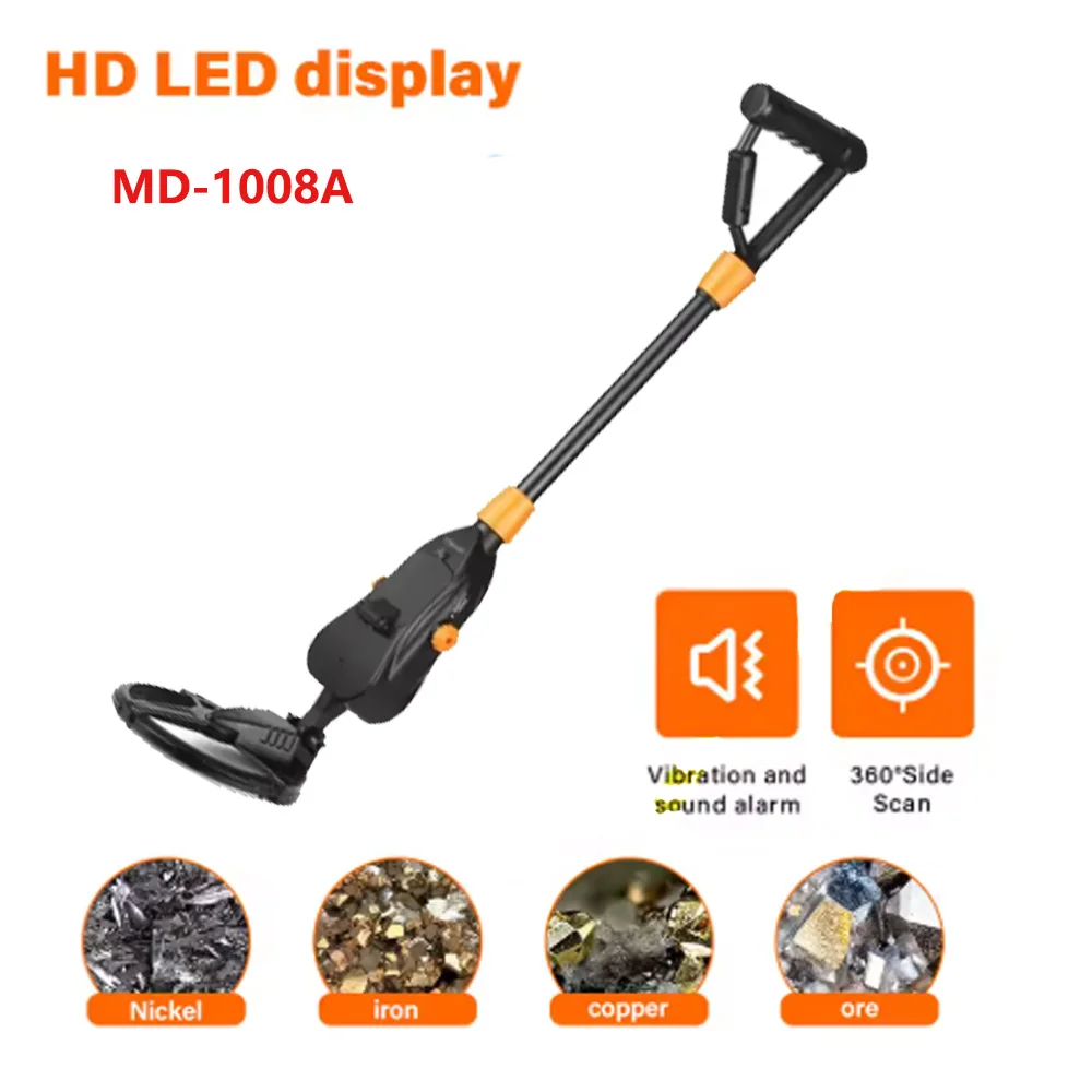 underground treasure metal detector, tracker with waterproof search coil MD1008A handheld metal gold detector pointer,