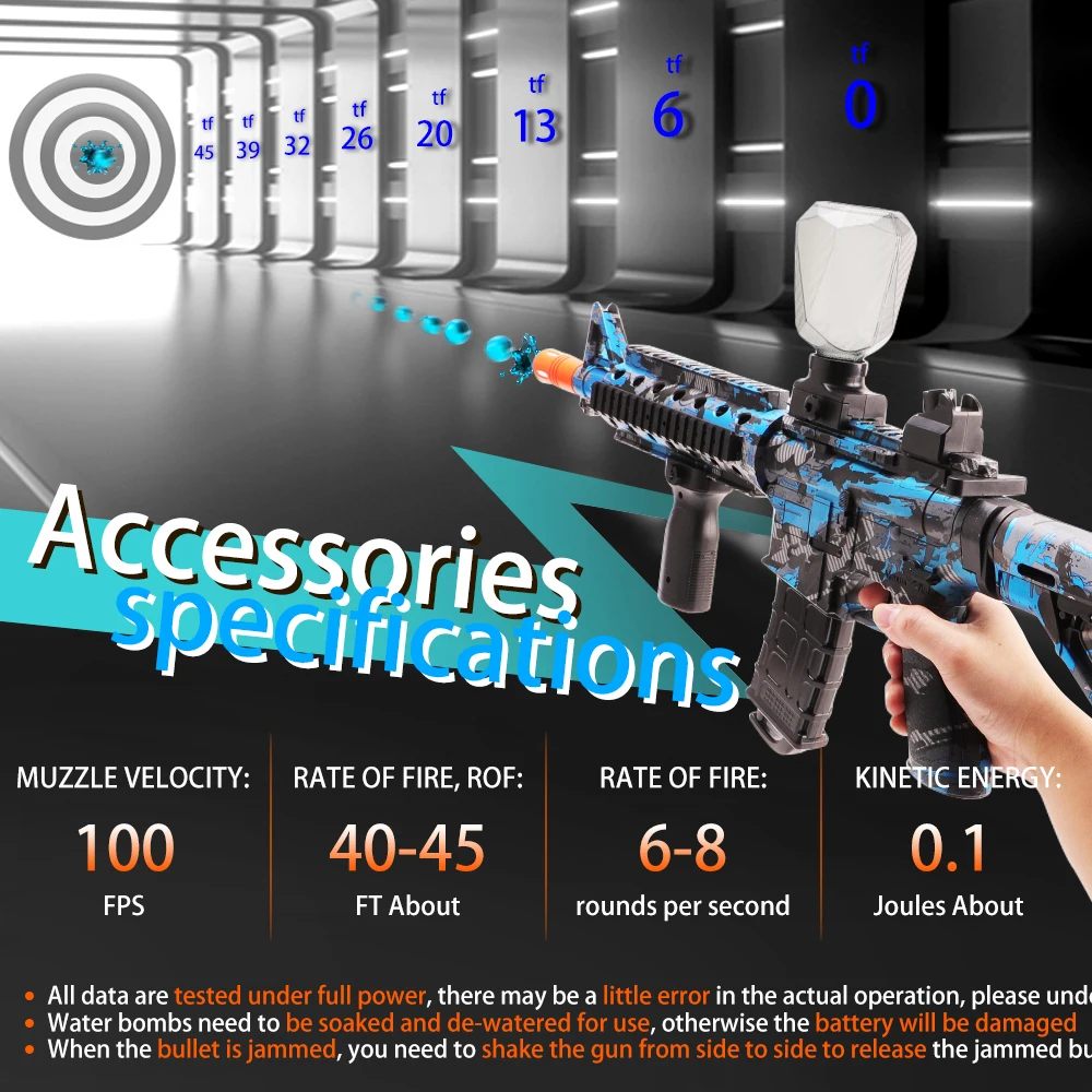 ​ ​ Pistola de gel de água M4A1 Pro Edition ​ ​   - Brinquedo ecológico para tiro com bola de respingos com bateria recarregável (sem balas)