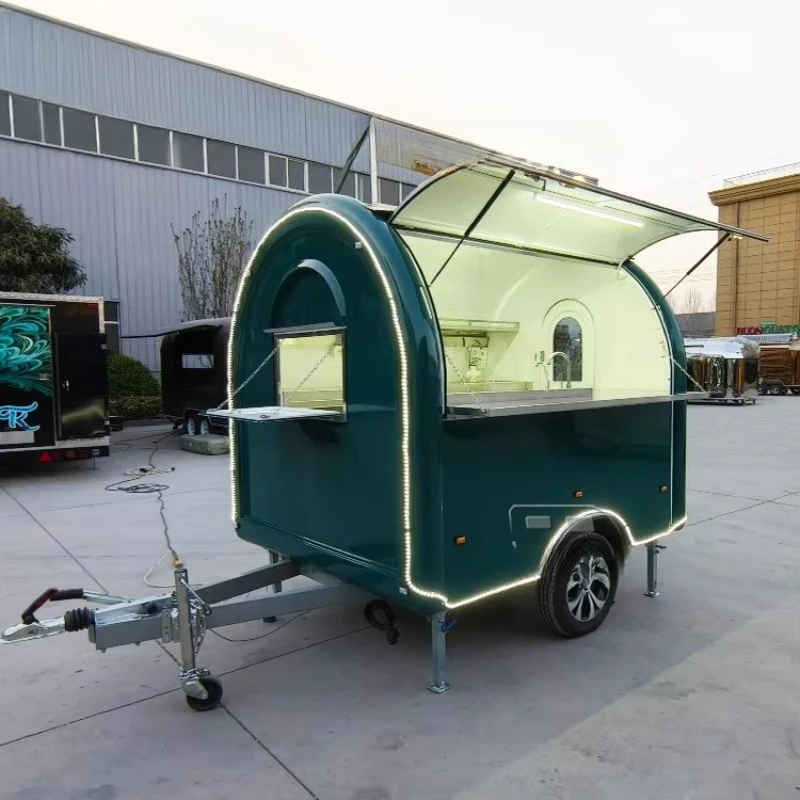 Street Mini Coffee Food Cart Ice Cream Catering Trailer Mobile Food Truck Small Coffee Trailer