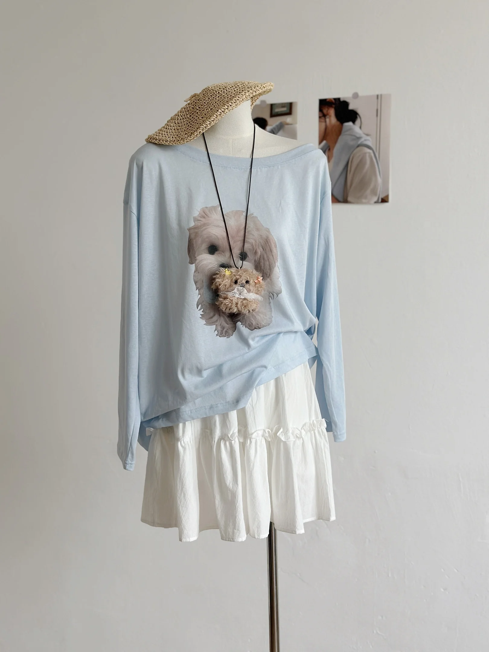 Elegant Long Sleeve Printed T-Shirt Thin Slant Collar Half Transparent Summer UV Protection Air Conditioning Shirt Women's Top