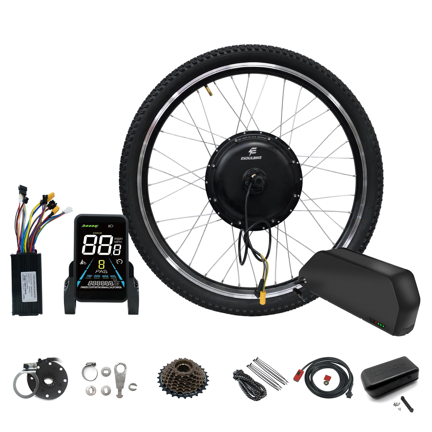 AliExpress ESOULBIKE 48V 1500W Rear Hub Motor Ebike Conversion Kit with 48V 20Ah Battery & Tire, Fits 26" 27.5" 28" 29" 700C Wheels