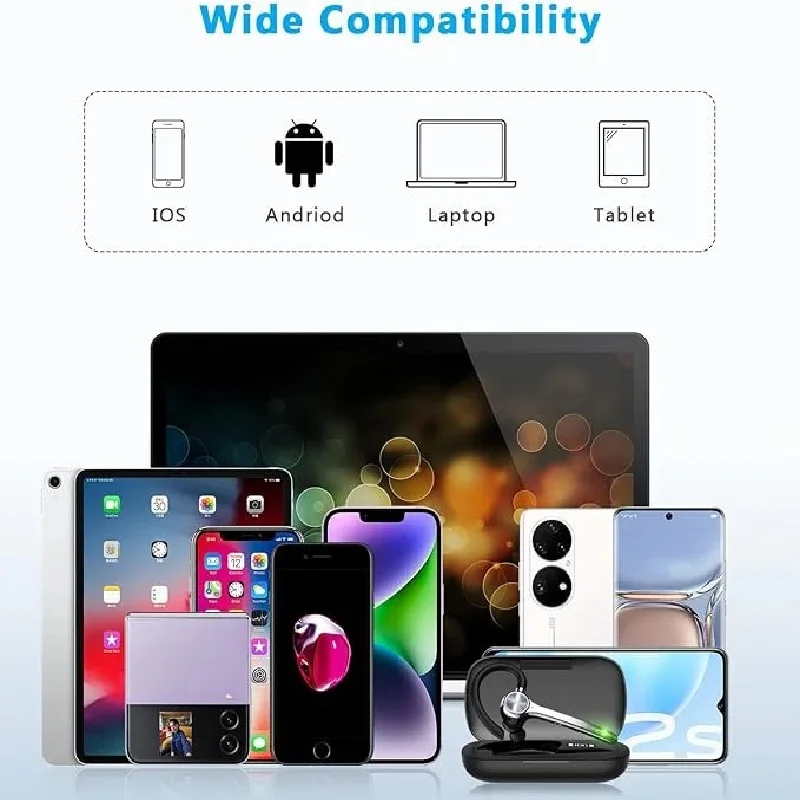 ZLOS G7 سماعة بلوتوث لاسلكية بطارية 72 ساعة مع علبة شحن شاشة رقمية سماعات أذن للأعمال خفيفة الوزن مع زر كتم الصوت #5