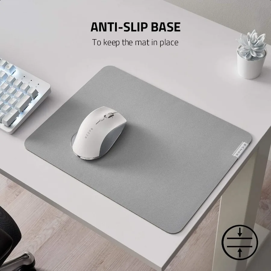 Pro Glide Soft Mouse Mat: Thick HighDensity Rubber Foam Textured MicroWeave Cloth Surface AntiSlip Base Medium Size