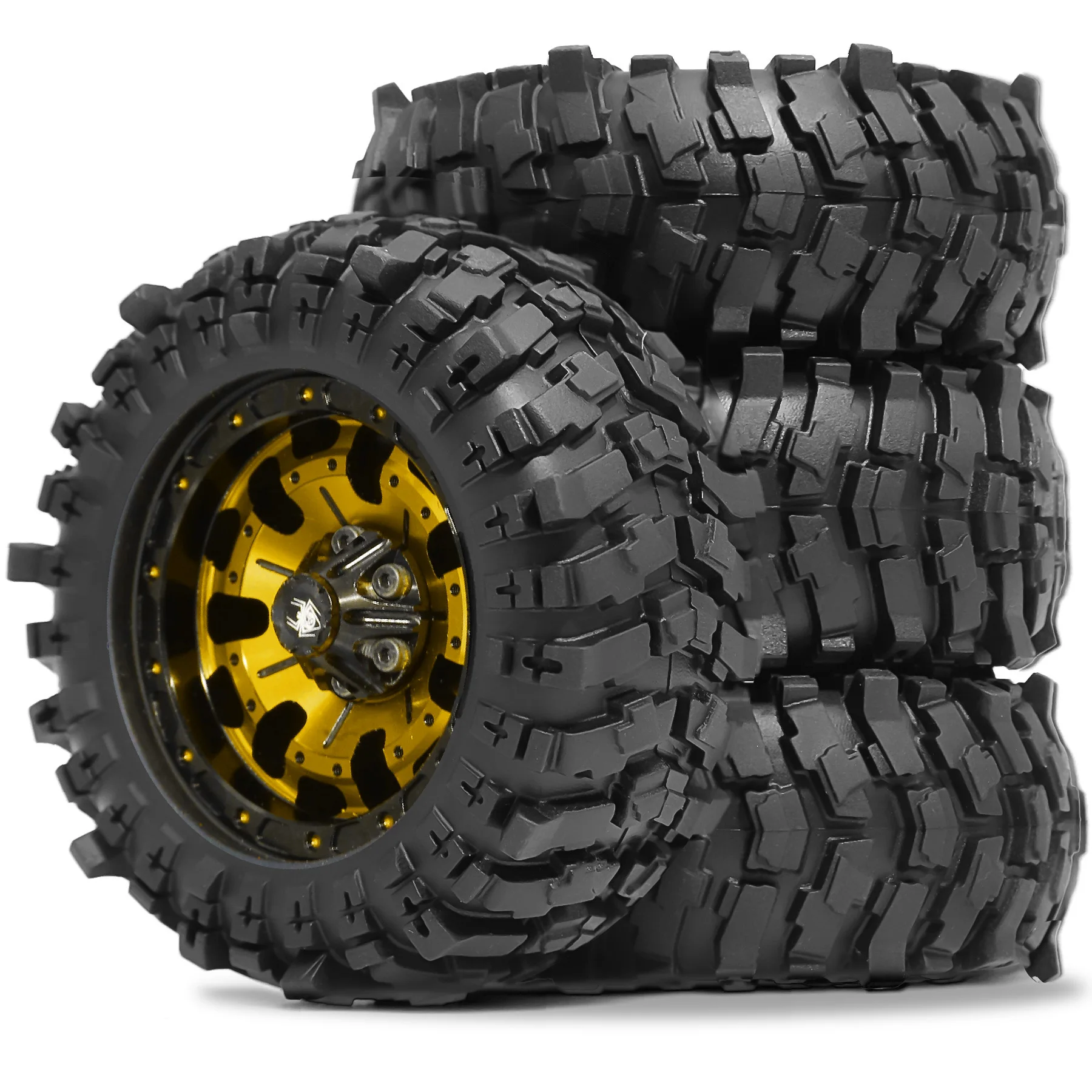 4PCS 1.9 Inch Metal Beadlock Wheels Tires OD88mm for 1/12 RC Crawler MJX H12Y+ MN128 MN82S LC79 MN82
