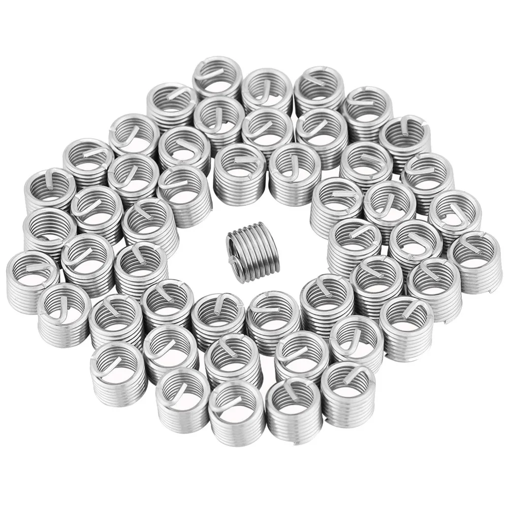50pcs M8 x 1.25 x 1.5D Helical Threaded Inserts Coiled Wire Stainless Steel Thread Repair Insert Helical 4