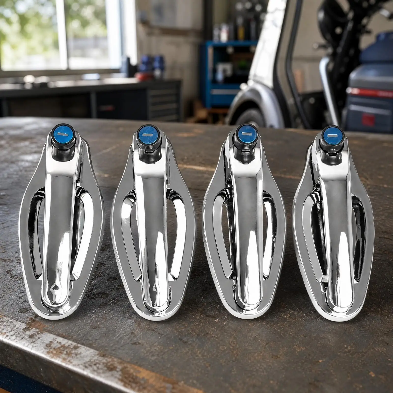 Keyed Exterior Door Handle for Electric Three Wheeler Cab Canopy Car Compatible Mobility Utility Vehicle Chrome Part
