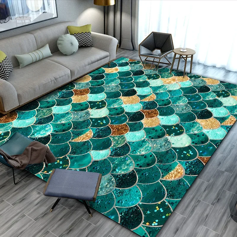 

Living Room Large Carpet High-end Nordic Modern Simple 3D Geometric printing Carpets Luxury European Home Bedroom Floor Mat/Rugs