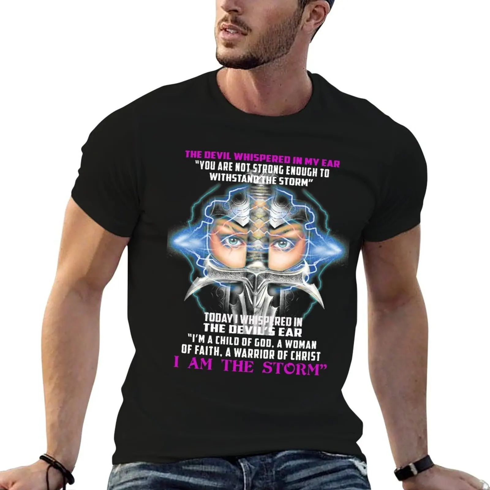 I Am A Child Of God A Woman Of Faith - The Devil Whispered T-Shirt man t shirts graphic man t shirt designer T-Shirt