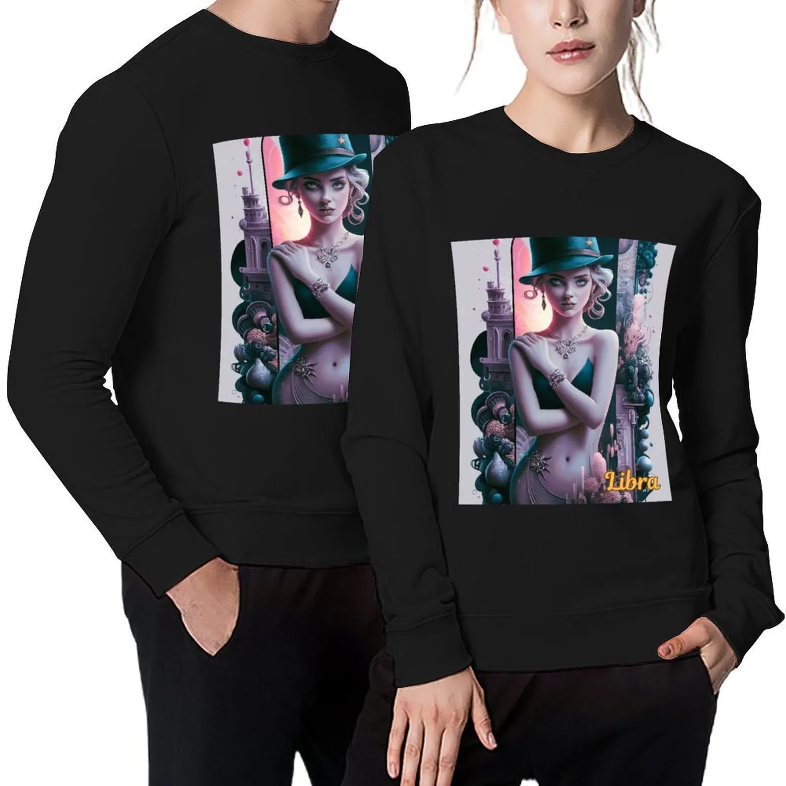 

Libra Zodiac, whimsical lady, libra girl sexy Pullover men's clothes mens clothes aesthetic clothing oversize sweatshirts