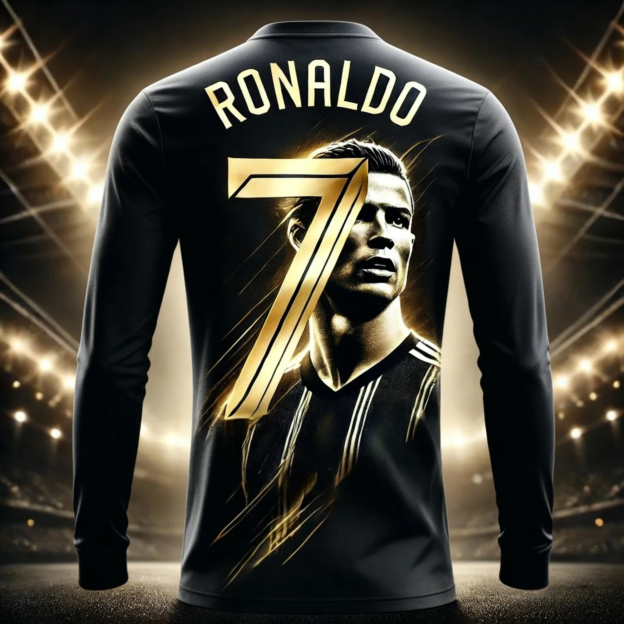 Unisex Quick Dry Long Sleeve T Shirt Men Women Ronaldo No.7 Graffiti 3D Print Tee Breathable Football Sports Athletic Tops