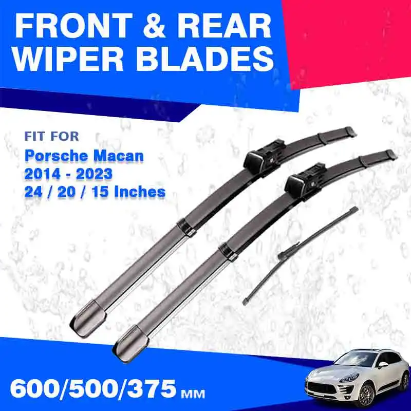 Front Rear Windscreen Wiper Blades Set For Porsche Macan 95B 2014 - 2023 MK1 Sport Chrono GTS S T Accessories Windshield Window