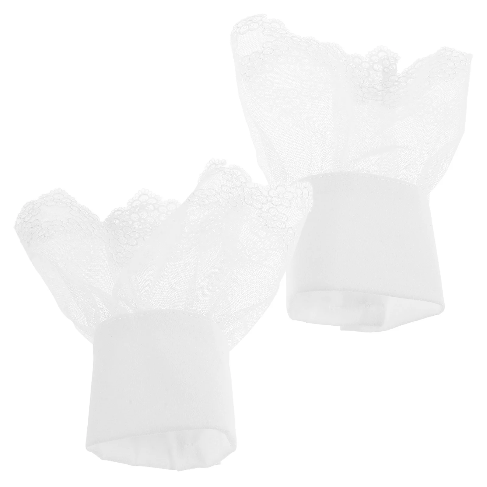 1 Pasang Manset Pergelangan Tangan Berenda Elegan Lengan Palsu Wanita Aksesori Dekoratif Manset Berenda Modis Lengan Palsu