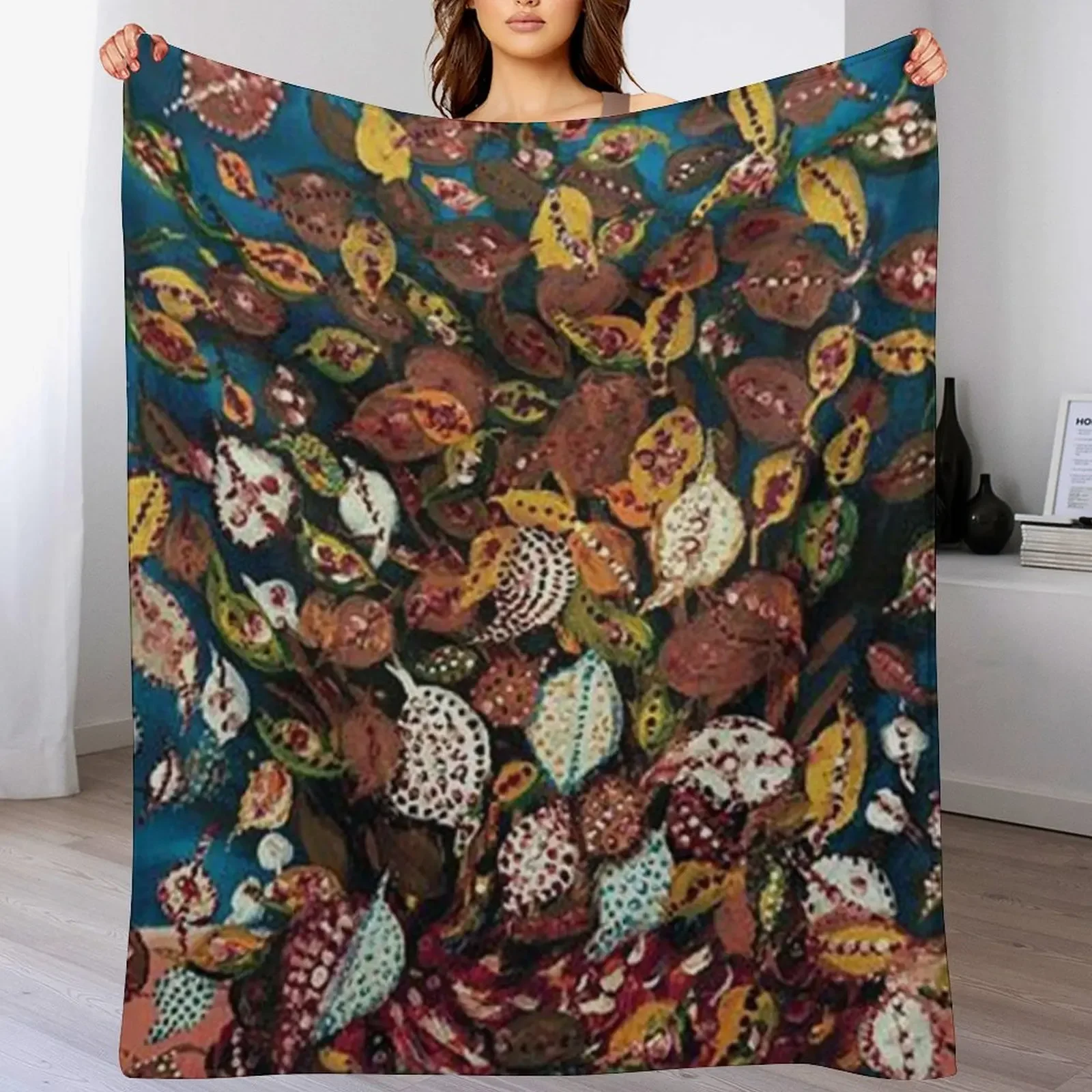 Le Bouquet de Feuilles - Seraphine Louis - Favourite Artists Collection Throw Blanket Thermal Luxury Beautifuls Blankets