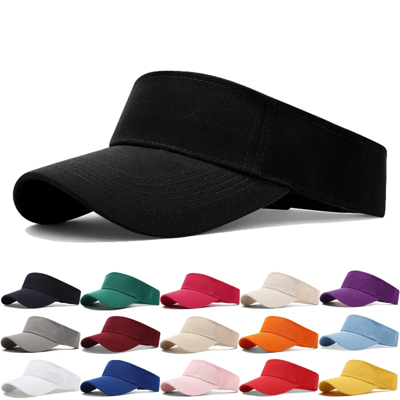 Outdoor Sports Hat Summer Sun Protection Hat Men Women Adjustable Visor Hats Empty Top Sport Tennis Golf Running Caps Unisex