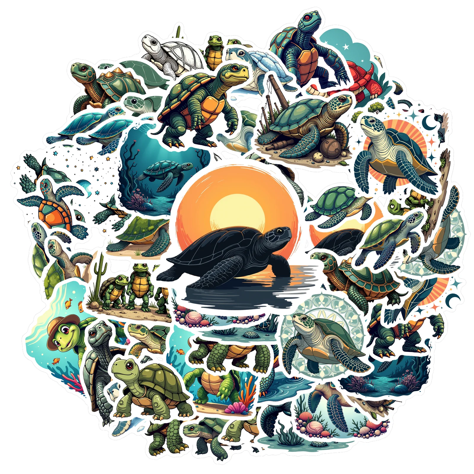 35 peças-150 peças decalques 50 peças adesivos de garrafas de água adesivos de animais de tamanho pequeno embalados adesivos decorativos impressos em cores