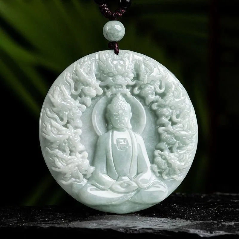 

Новый нефритовый кулон: Будда-хранитель Девяти Драконов, Гуаньинь из ледяного нефрита, мужской кулон.