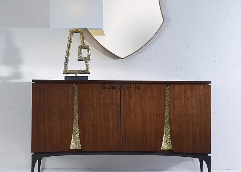 

Italian light luxury entrance decorative cabinet modern simple high-end solid wood dining side cabinet