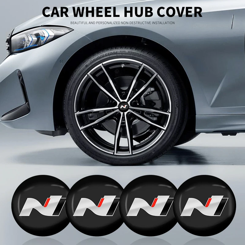 

4PCS 56MM Wheel Hub Cap Sticker Car Caps Rim Stickers Badge Cover Decoration For N N LINE Elantra I30 I20 Veloster Fastback NX4