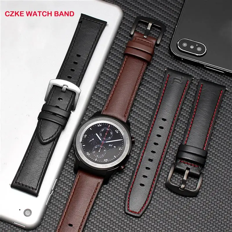 22mm Leather bracelet For Huawei Watch GT magic watch 2pro smart watch business style replacement 2in 1 leather silicone strap