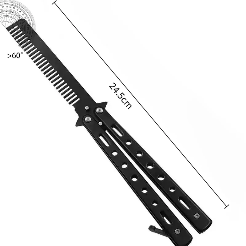 Portable Butterfly Training Knife Foldable CSGO Balisong Trainer Pocket Flail Knife Uncut Blade Butterfly Comb For Training Tool