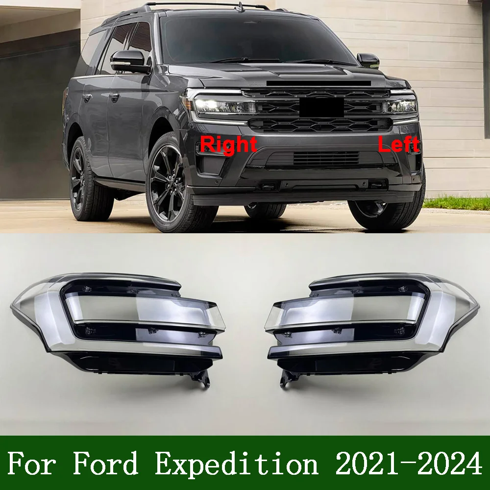 For Ford Expedition 2021-2024 Transparent Lampshade Front Headlight Shell Headlamp Cover Lens Plexiglass Auto Replacement Parts