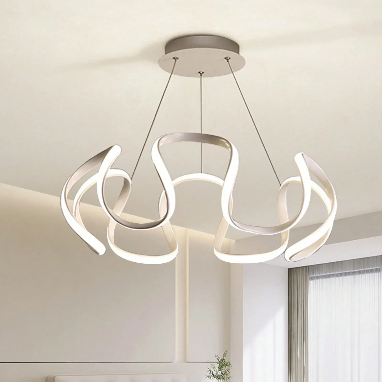 2025 Modern Sense of Design LED Pendant Creative Luxury Art Pendant Dimmable Dining Room Pendant Living Room Bedroom Ins Style