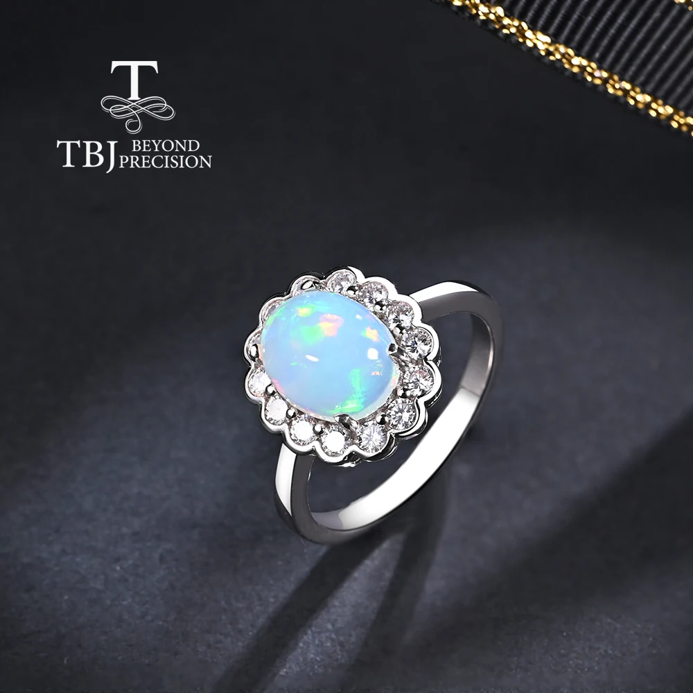 100% Natural Opal Gemstone  jewelry set oval 8*10mm  S925 Silver for women anniversary Party Engagement Fine Jewelry Gift TBJ