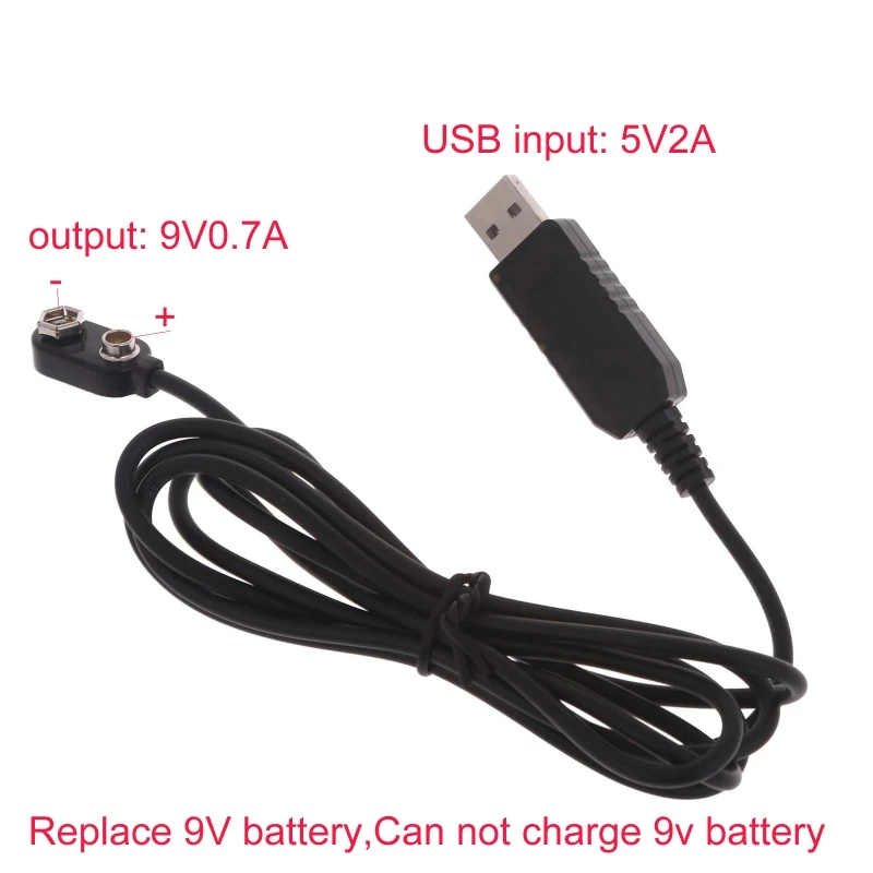 Eliminadores de batería de 9V, conversión de red USB Universal 6F22, reemplazo de batería de 9V, Cable de fuente de alimentación USB, eliminadores de batería