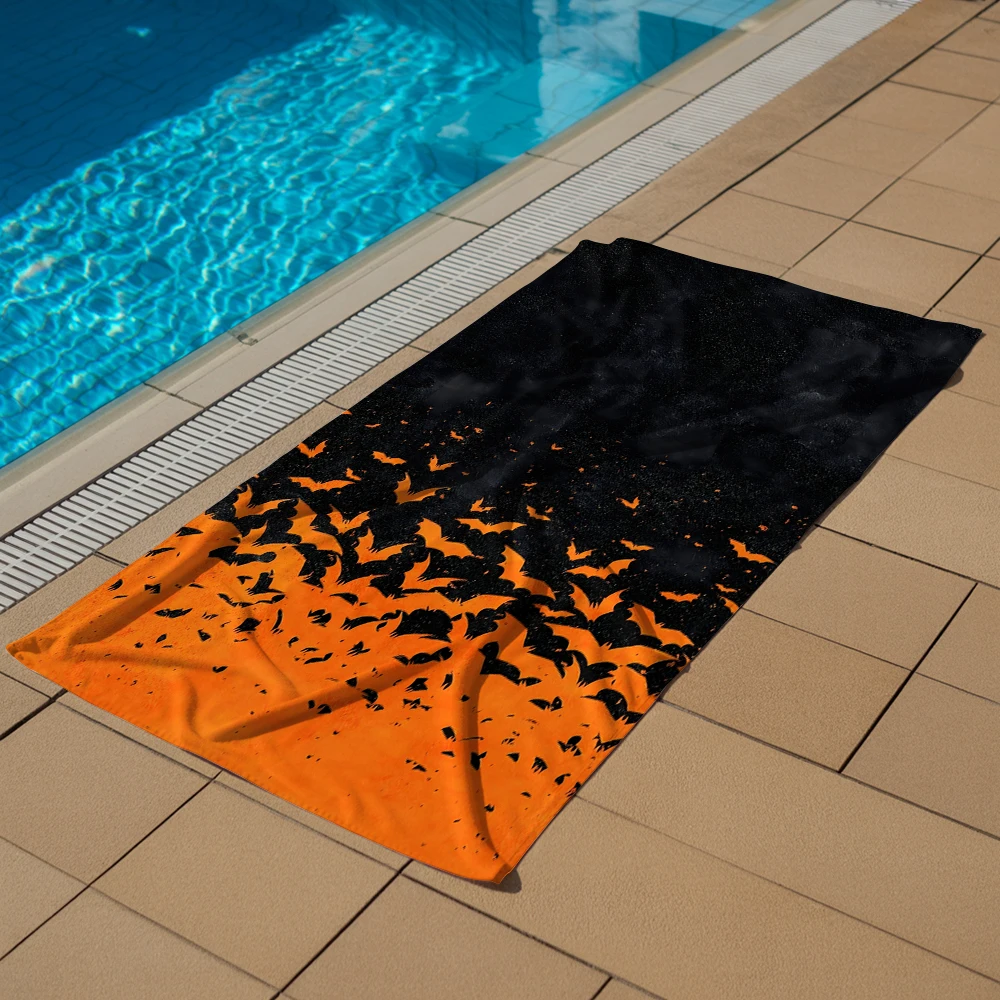 

Gradient Bat Microfiber Quick Dry Beach Towel Cute Cartoon Anime Absorbent Soft Bath Towel for Travel Adult Kids