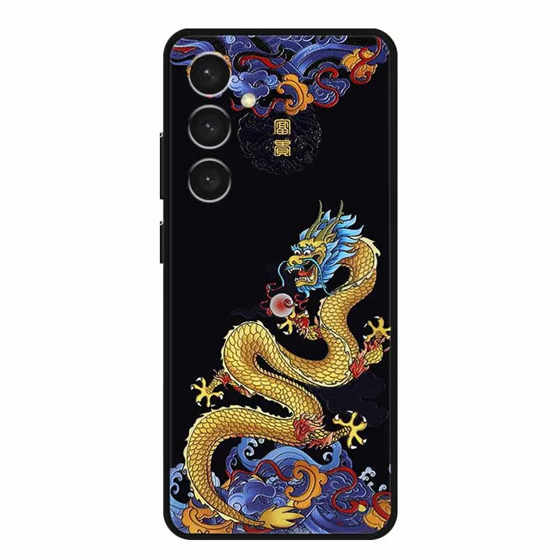 For Samsung Galaxy M14 4G Case 3D Relief Emboss Shockproof Black Silicone Soft Back Cover Case For Samsung M15 A55 5G Case Funda