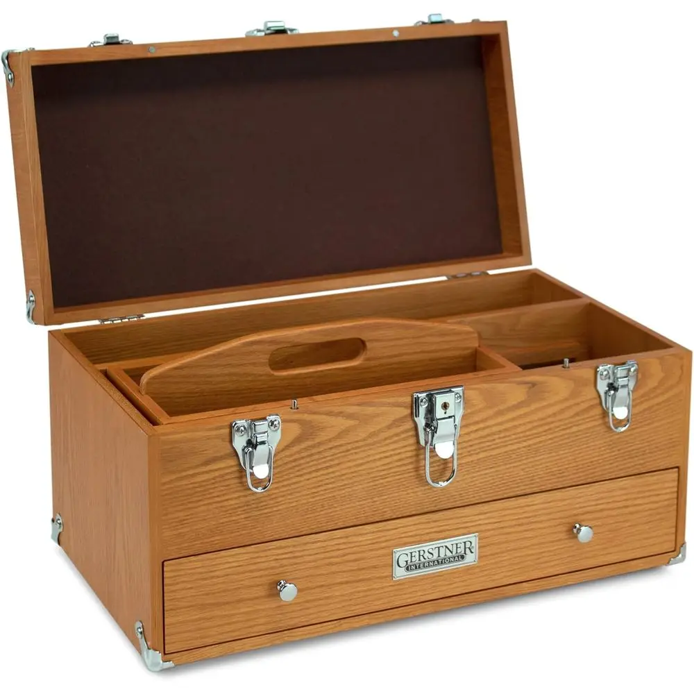 

19 Wide Red Oak Maintenance Case for Home, Work, or Office
