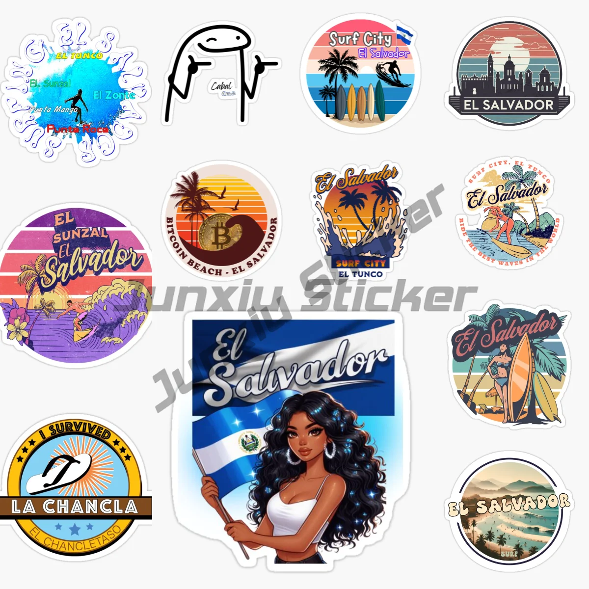 

EL SALVADOR Map Sign Flag Shield Emblem Oval Vinyl Car Bumper Window Motorcycle Helmet Sticker Decal PVC
