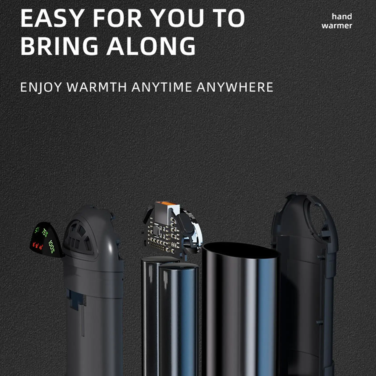 

Pocket Hand Warmers Rechargeable Hand Heater 5000mAh Power Bank With Lights 3-Level Temperature Portable Handwarmers For Cold