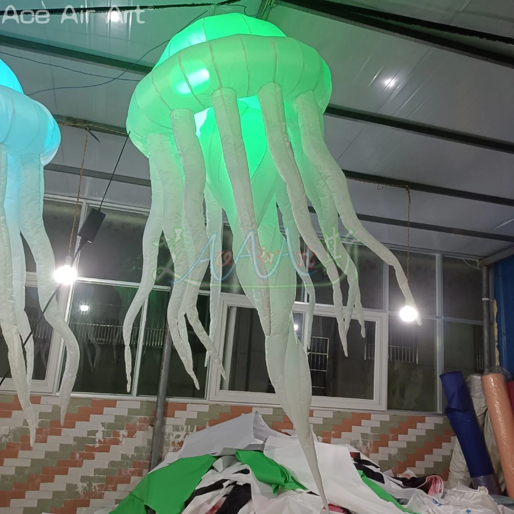 Appeso a soffitto gigante Meravigliosa meduse gonfiabili Pop Up Scaleph Relipca con luci a LED che cambiano colore per la decorazione di eventi