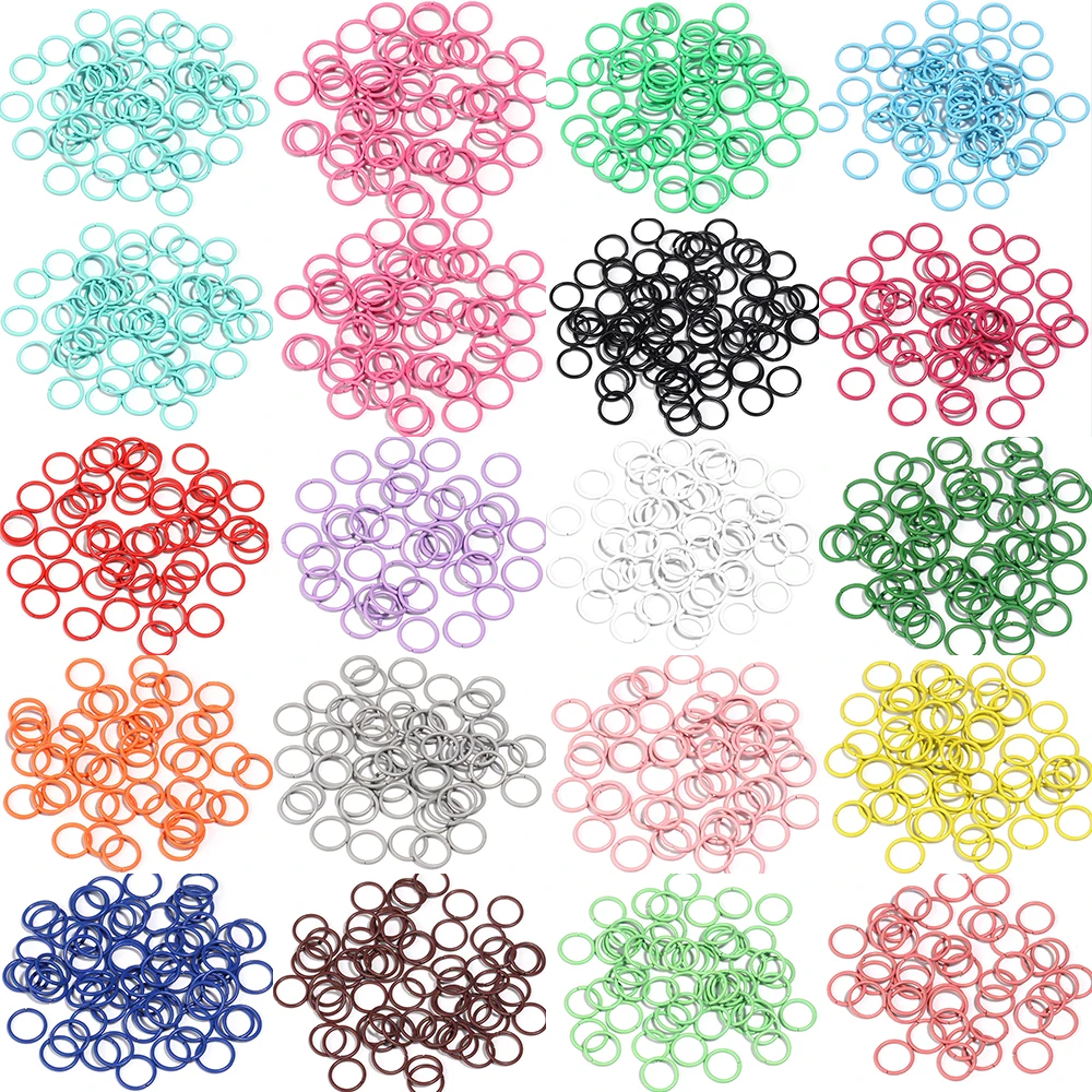 SAUVOO 50 pz/lotto anelli di salto chiusi anelli di salto chiusi in metallo colorato anello connettore catena chiave anello diviso per la creazione